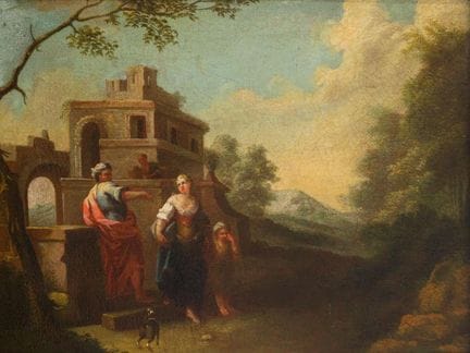 EUROPEAN SCHOOL. 17th century

"Biblical Scene."
O