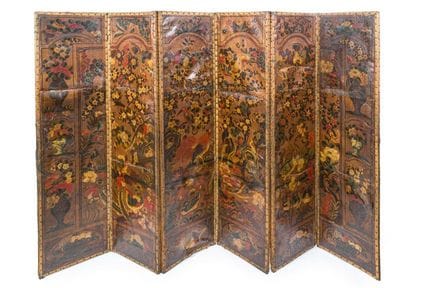Important polychrome Cordoban folding screen with 