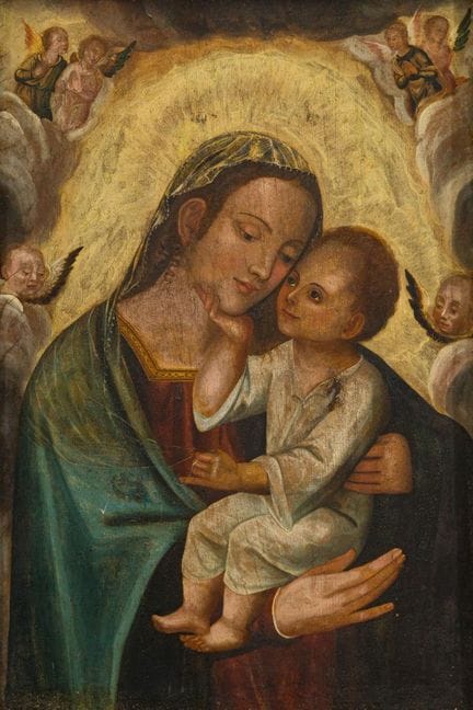 ITALIAN SCHOOL. 19th century

"Virgin and Child."
