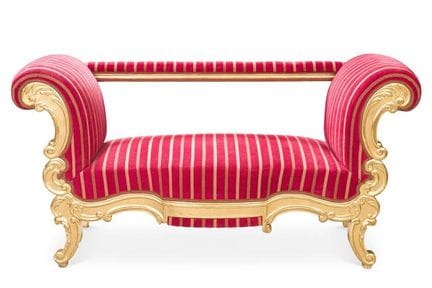 Rococo-style gondola sofa, 20th century
Made of ca