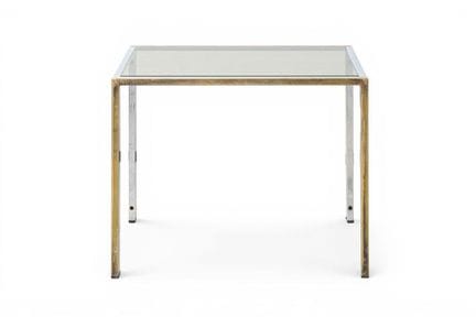 Side table, 1980s, made of chrome-plated and gold-