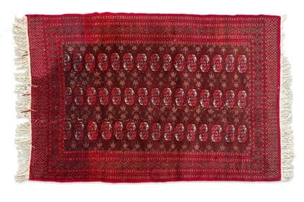 "Bukhara" wool rug 
Red field decorated with geome