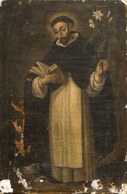 SPANISH SCHOOL. 17th century

"Saint Dominic of Gu