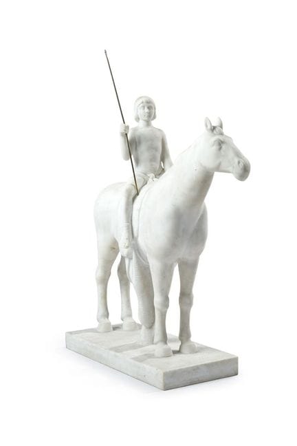 哈伊梅·马特鲁斯（加泰罗尼亚，1893—1966）

《圣乔治》。
雕刻大理石与黄铜

基座上签名
