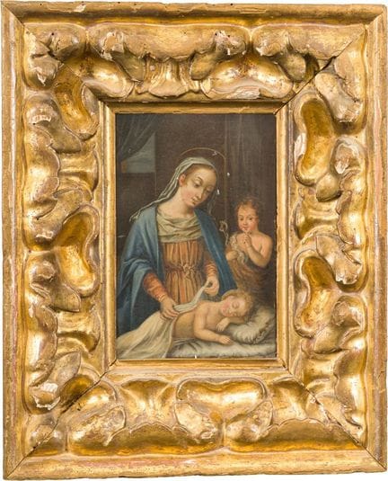SPANISH SCHOOL. 1855

"Virgin of Silence."
Oil on 