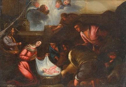 ITALIAN SCHOOL. 18th century

"Adoration of the Sh