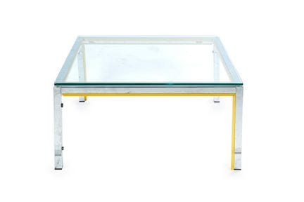 1970s coffee table.
With an aluminum and gold-plat