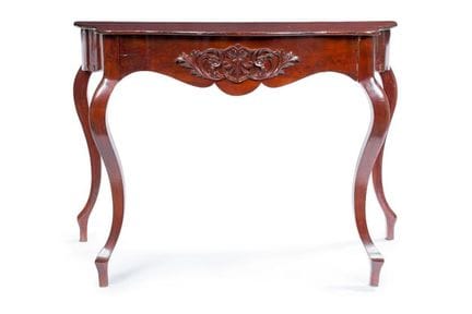 Elizabethan style console in mahogany wood. Trimme