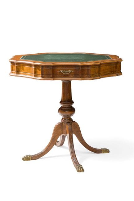 Octagonal English-style game table. 
Made of light