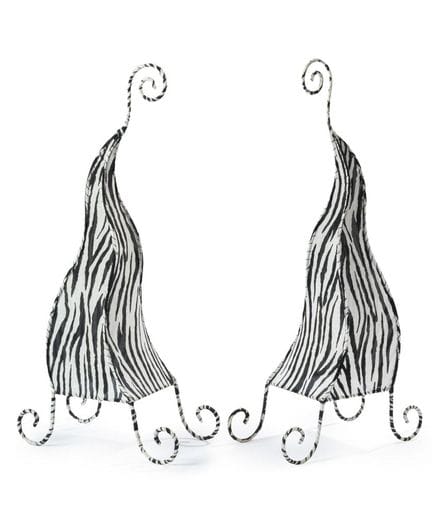 Pair of table lamps with linen shades and animal p