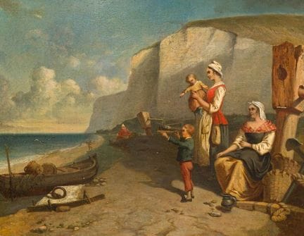 FRENCH SCHOOL. 19th century

"Family Scene on the 