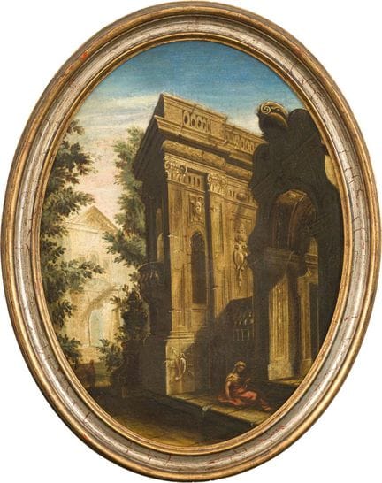 ITALIAN SCHOOL. 18th century

"Oval pair depicting