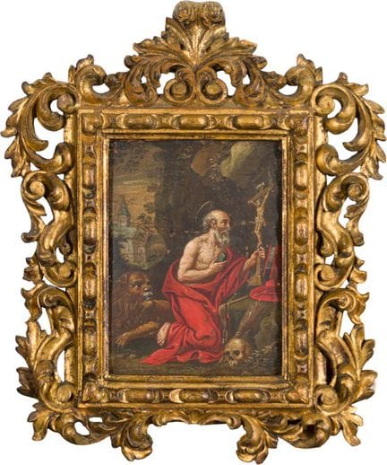 SPANISH SCHOOL. 18th century

"Saint Jerome the Pe