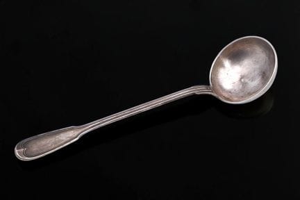 Louche en argent 925 millièmes, modèle double file