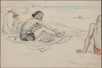 ABEL FAIVRE (1867-1945)
Jeune femme sur la plage c