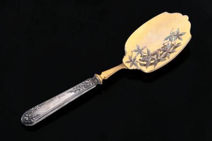 Pelle à glace en argent doré 925 millièmes, à déco