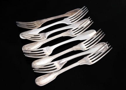 Ensemble de huit fourchettes en argent 925 millièm