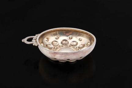 925-fine silver tastevin, decorated with cups and 