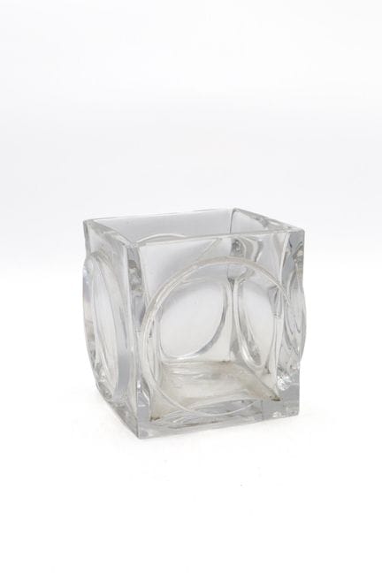 BACCARAT Francia
Jarrón cúbico de cristal moldeado