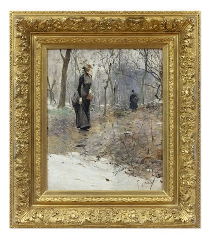 卢德克·马罗尔德（捷克/波希米亚 1865 - 1898）——《秋日漫步》

 *** 拍品描述： 