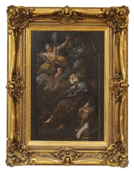 安东·克恩（捷克/波希米亚 1709 - 1747）——《圣安东尼修道院长与天使》

 *** 拍品