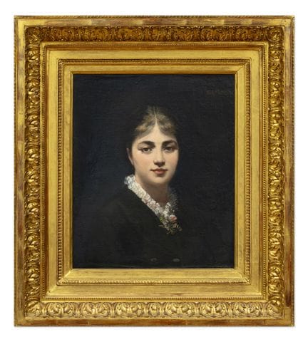 瓦茨拉夫·布罗日克（捷克/波希米亚 1851 - 1901）——《身着黑裙的少女肖像》

 *** 