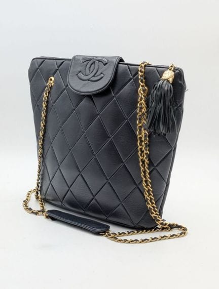 CHANEL. Borsa cabas vintage, da spalla, in pelle t