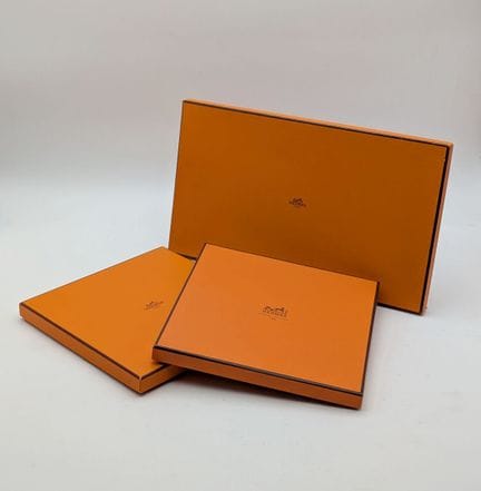 HERMES. Set of 3 empty cardboard boxes: 2 measurin