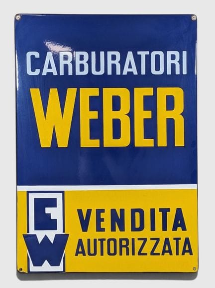 AUTOMOBILIA. Targhetta pubblicitaria smaltata CARB