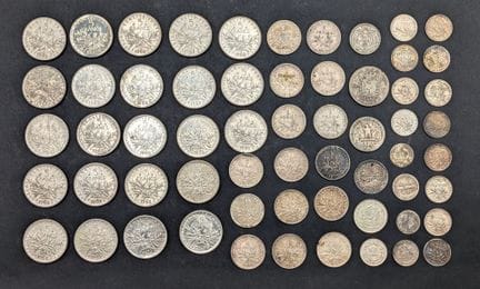 Set di monete d'argento, composto da 23 monete da 