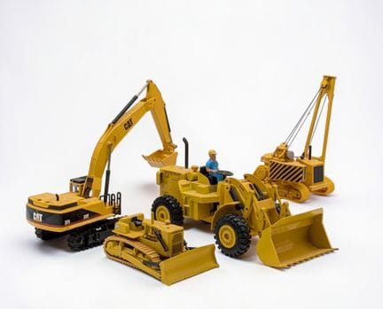 * OBRAS PÚBLICAS: Lote de 4 vehículos en miniatura