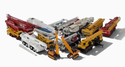* OBRAS PÚBLICAS: Lote de 13 grúas en miniatura 
-
