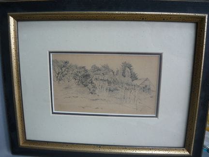 Hugo Mühlig (1854–29). Pencil sketch of a landscap