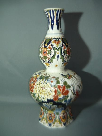 Delft De Fles. XXL floor vase with multicolored pa