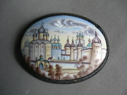 Wandbild. Kreml. Russland. 20.Jhdt. Emailmalerei. 
