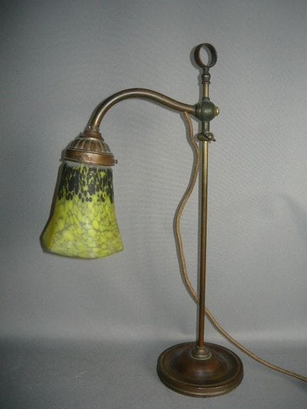 Art Nouveau table lamp. Glass shade. Electrical co
