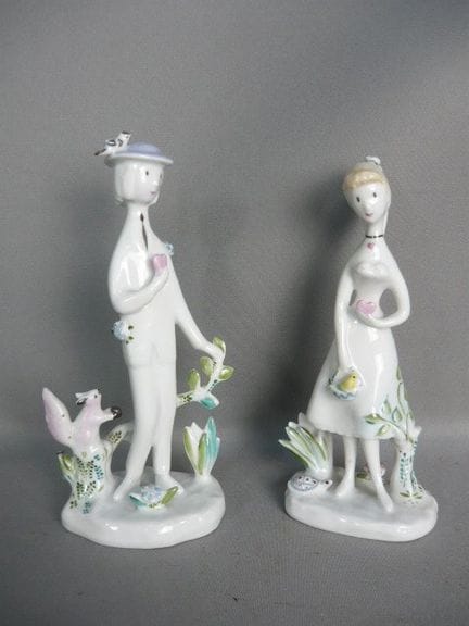 Pair of figurines. Peynet for Rosenthal. Mid-centu
