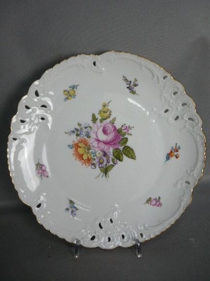 Large openwork plate. Nymphenburg. 20th century. F