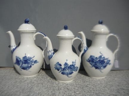 Royal Copenhagen Blue Flower. Three coffee pots. F