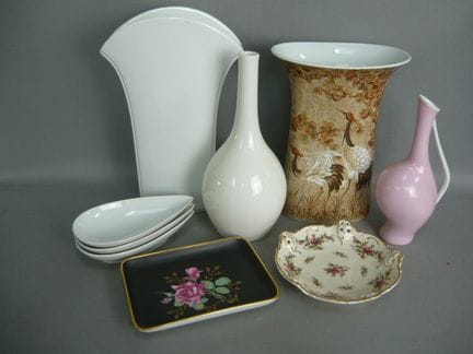 Assortment of 9 porcelain pieces. Rosenthal, KPM B