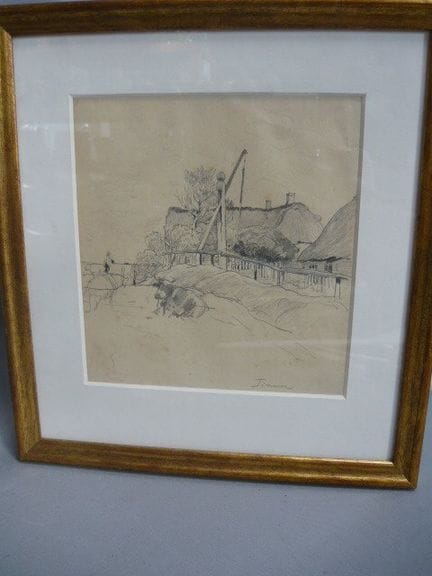 Hugo Mühlig (1854–29). Pencil sketch depicting a c