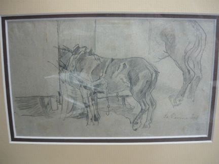 Hugo Mühlig (1854–29). Pencil study of horses. Cre