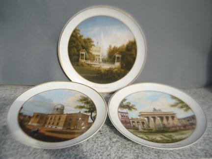 KPM Berlin. Three decorative plates featuring Berl