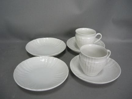 Pair of mocha cups with saucers. KPM Berlin. 20th 