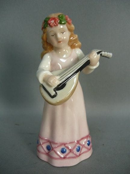 Girl Playing Music with a Flower Wreath. Royal Cop