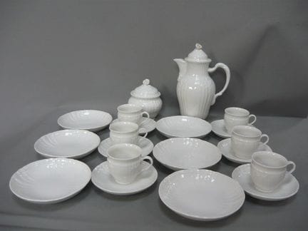 Mocha set for 6 people. KPM Berlin. Rocaille desig
