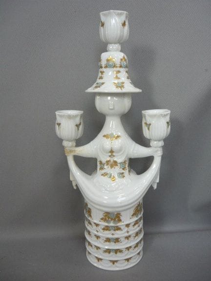 Björn Wiinblad para Rosenthal. Candelabro. Porcela