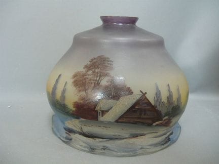 Lampshade, circa 1900. Hand-blown glass. Ø 21 cm, 