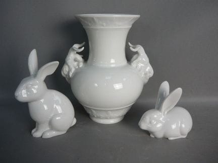 Three pieces by KPM Berlin. 20th century. First-gr