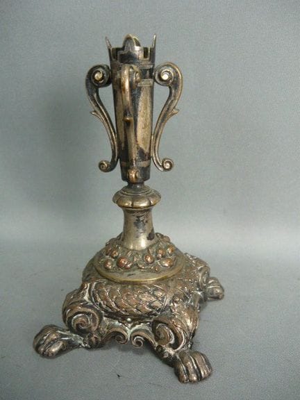 Small stand. Metal. Probably 19th century. H 15 cm